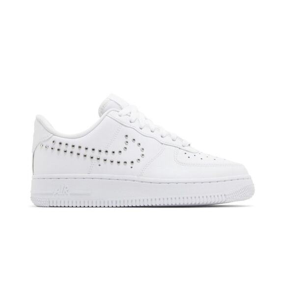 Nike Air Force 1 Low "White/Metallic Silver" Studded sneakers Woman's Size 9.5 - Picture 2 of 7